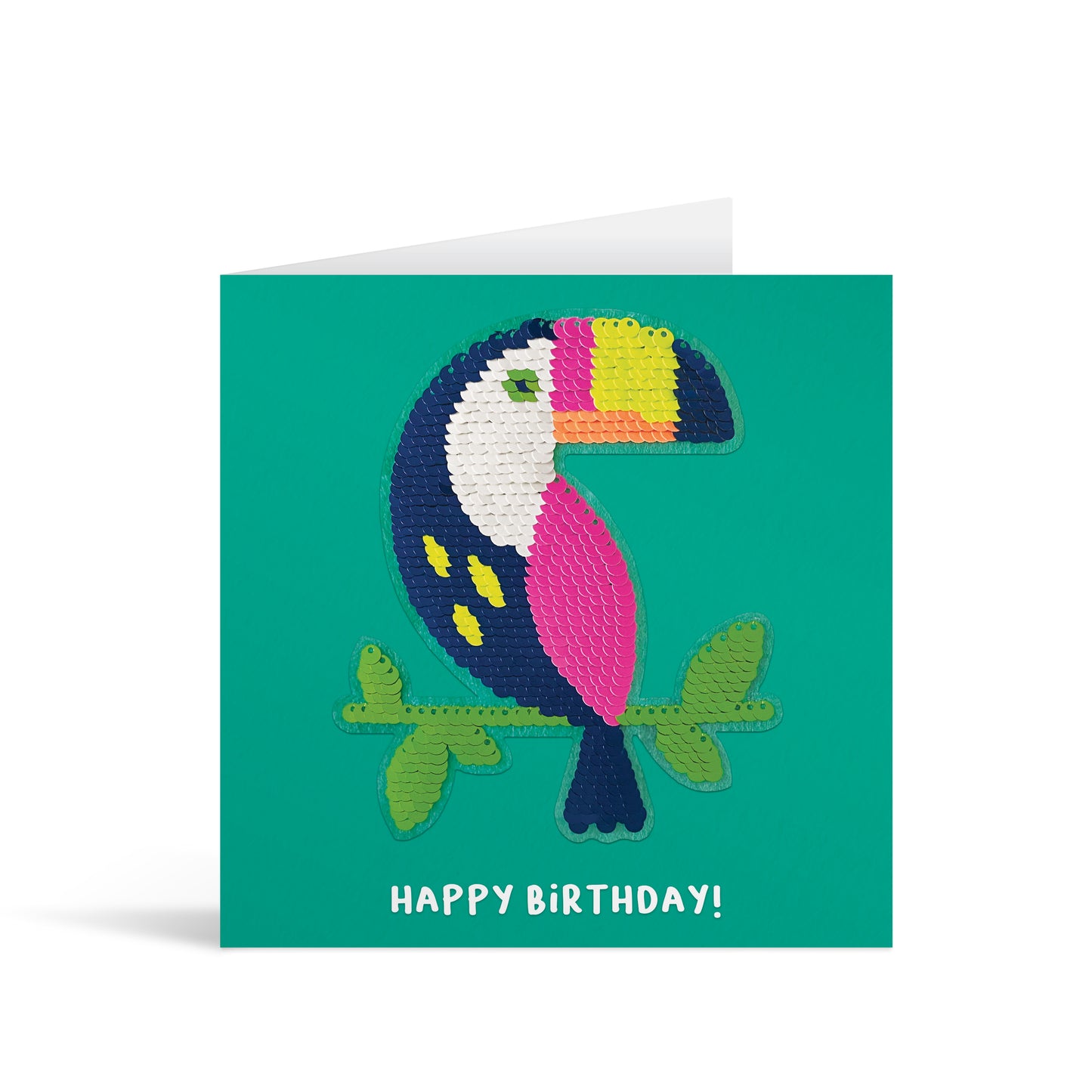 Toucan Reversible Sequin Birthday Card