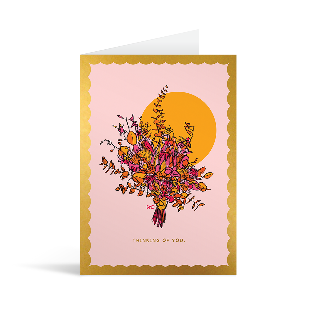 Bouquet Thinking of You Gold Foiled Card
