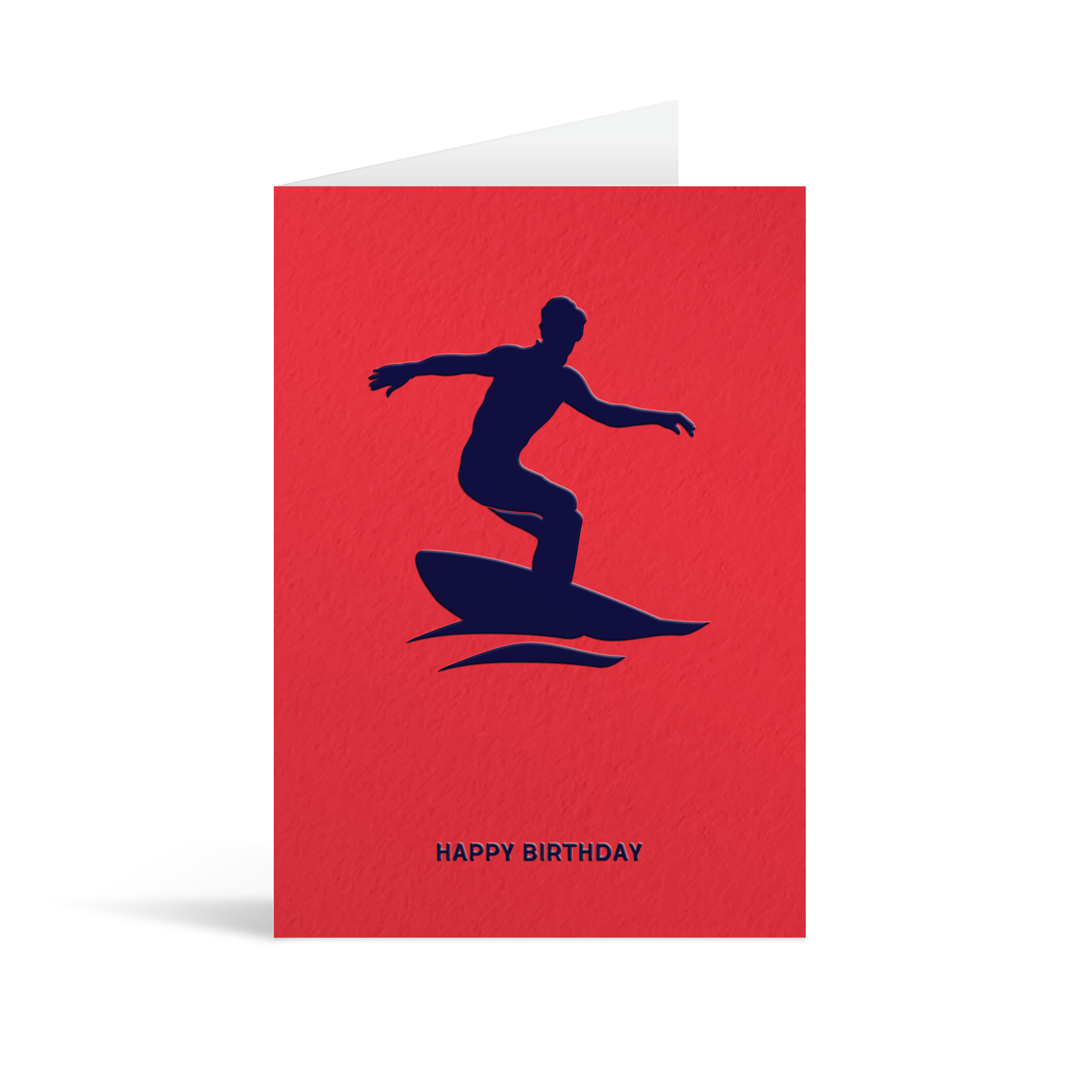 Surfing Red Greeting Card