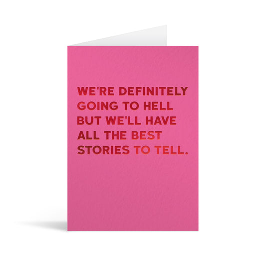 Going To Hell Greetings Card