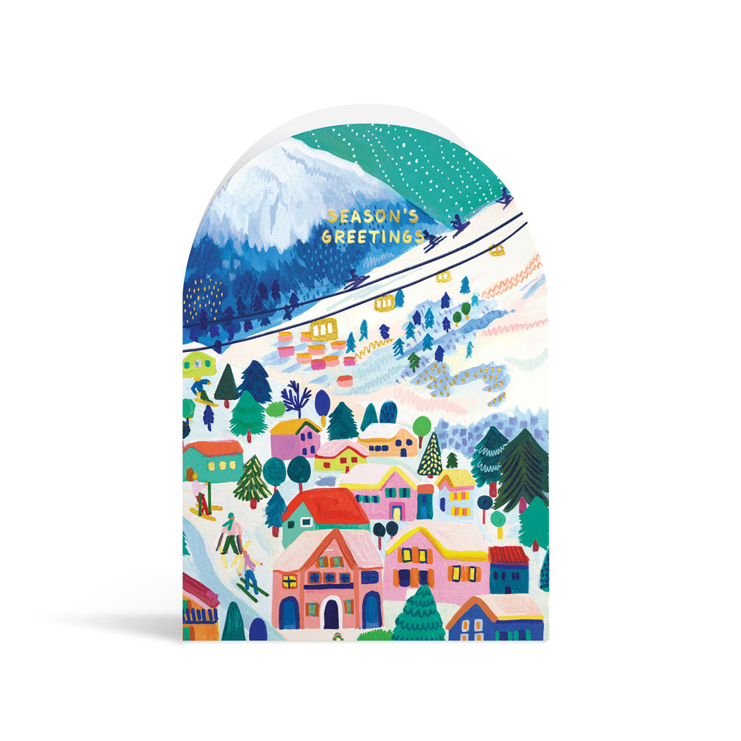 Retro Skiers Christmas Card