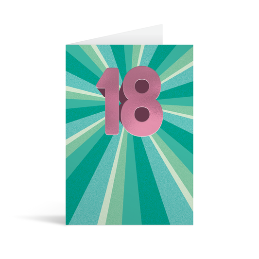 Eighteen Teal Greetings Card