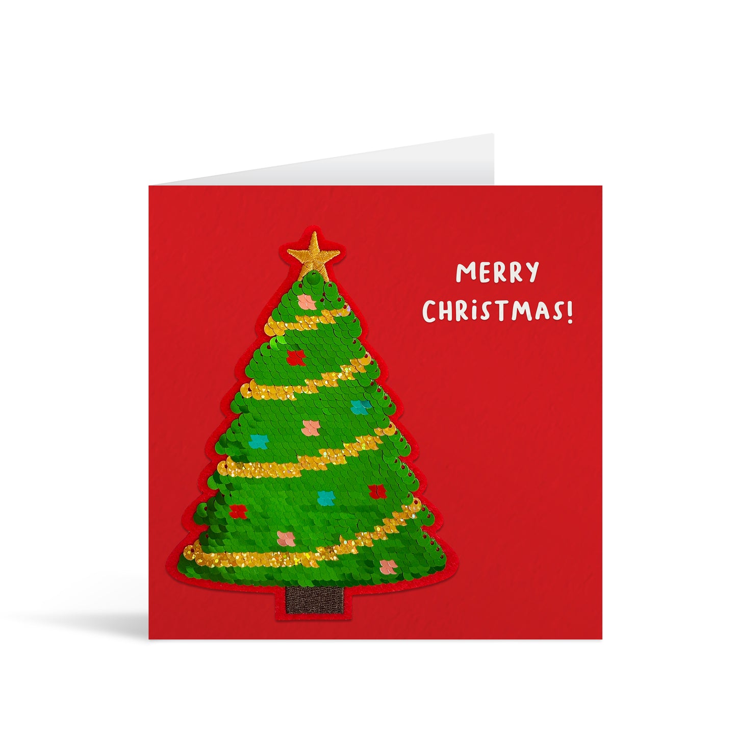 Reversible Sequin Christmas Tree Card