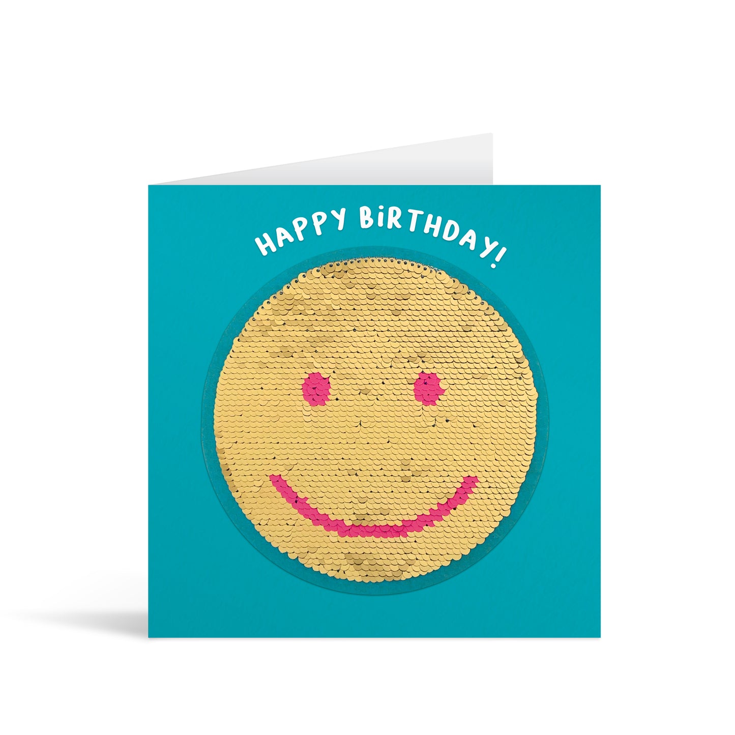 Smiley Face Sequin Birthday Card