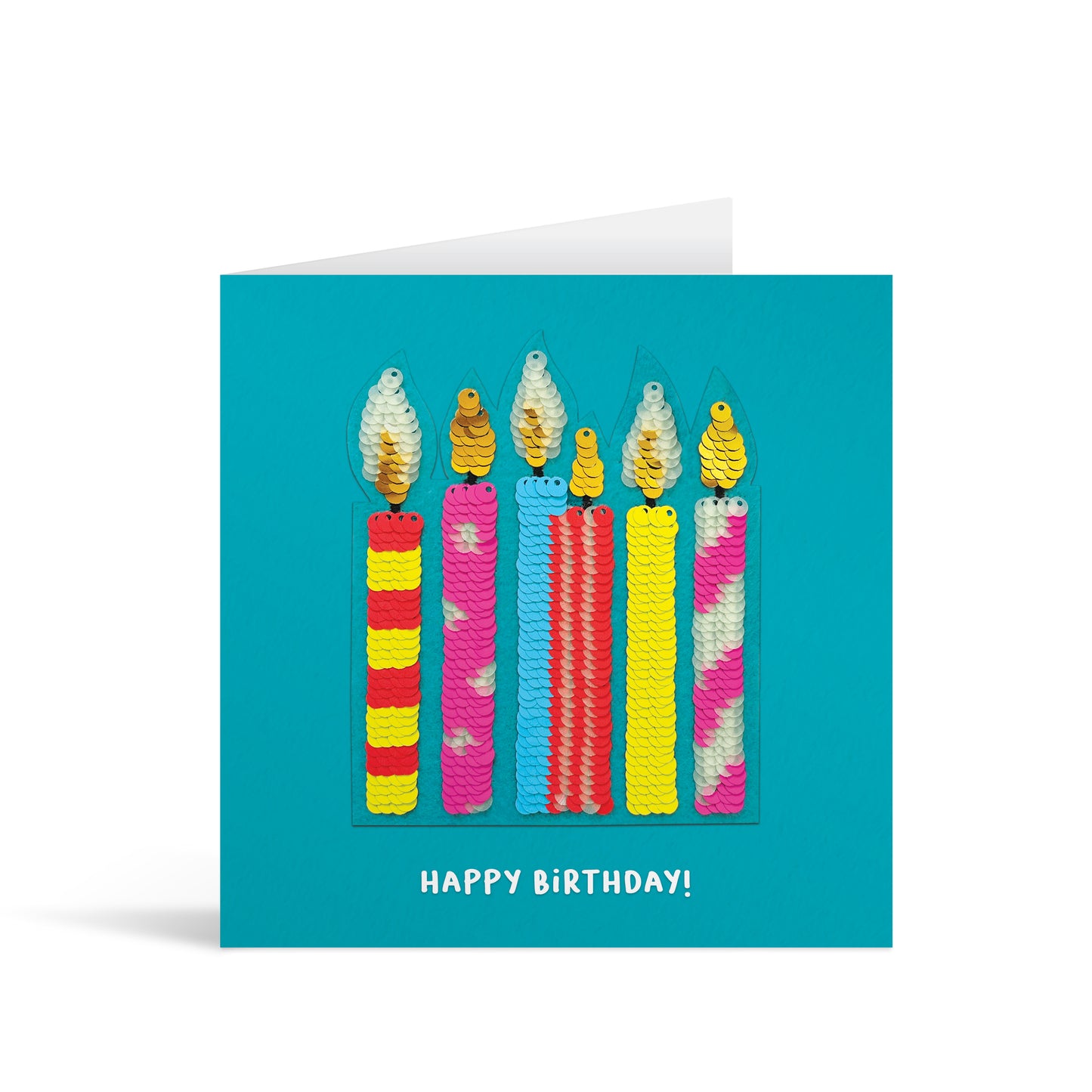 Glow Candles Reversible Sequin Birthday Card