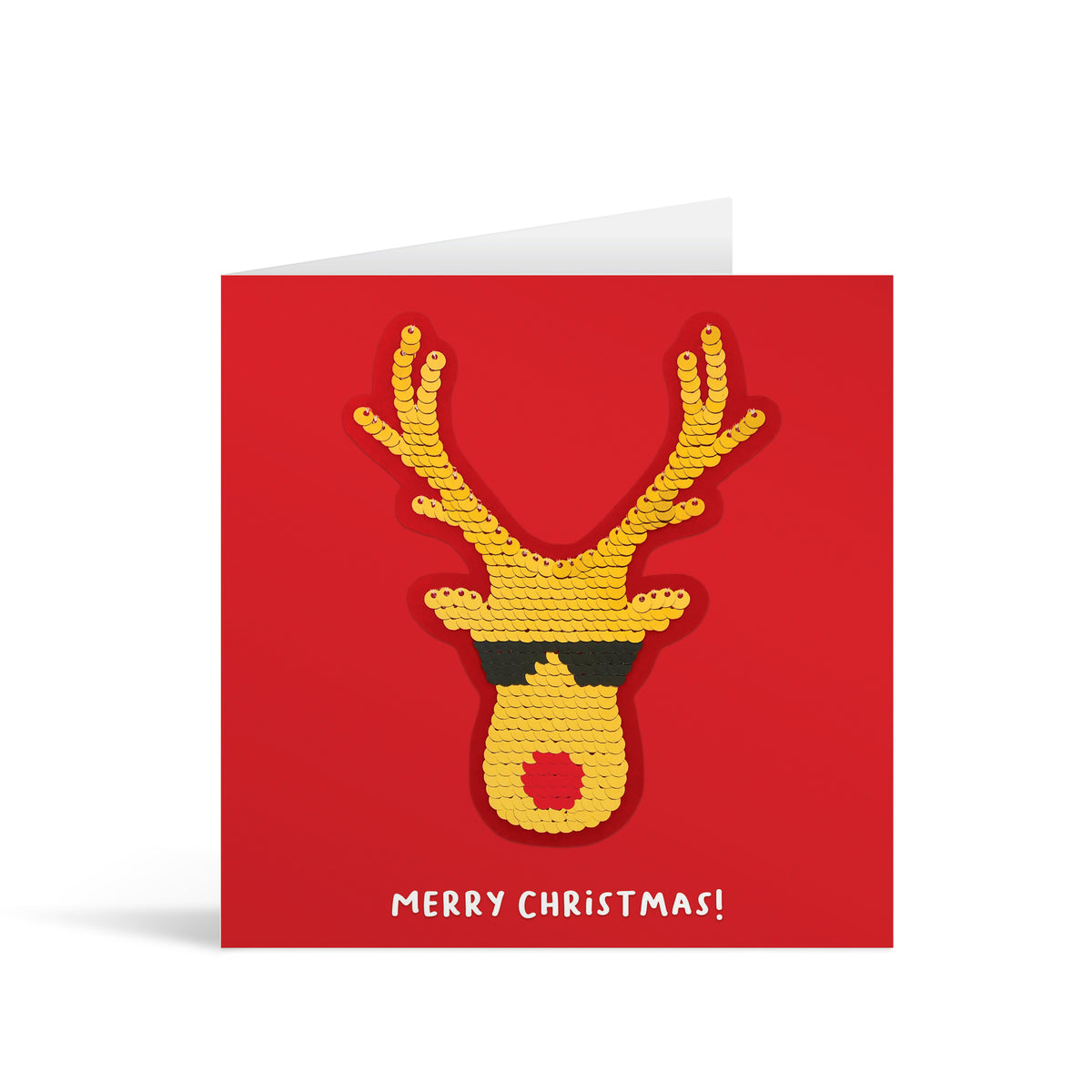 Christmas Card Ruddph Rudolph Reversible Sequin Christmas Card – Pynk Cards