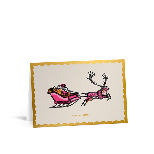Father Christmas Gold Foiled Card