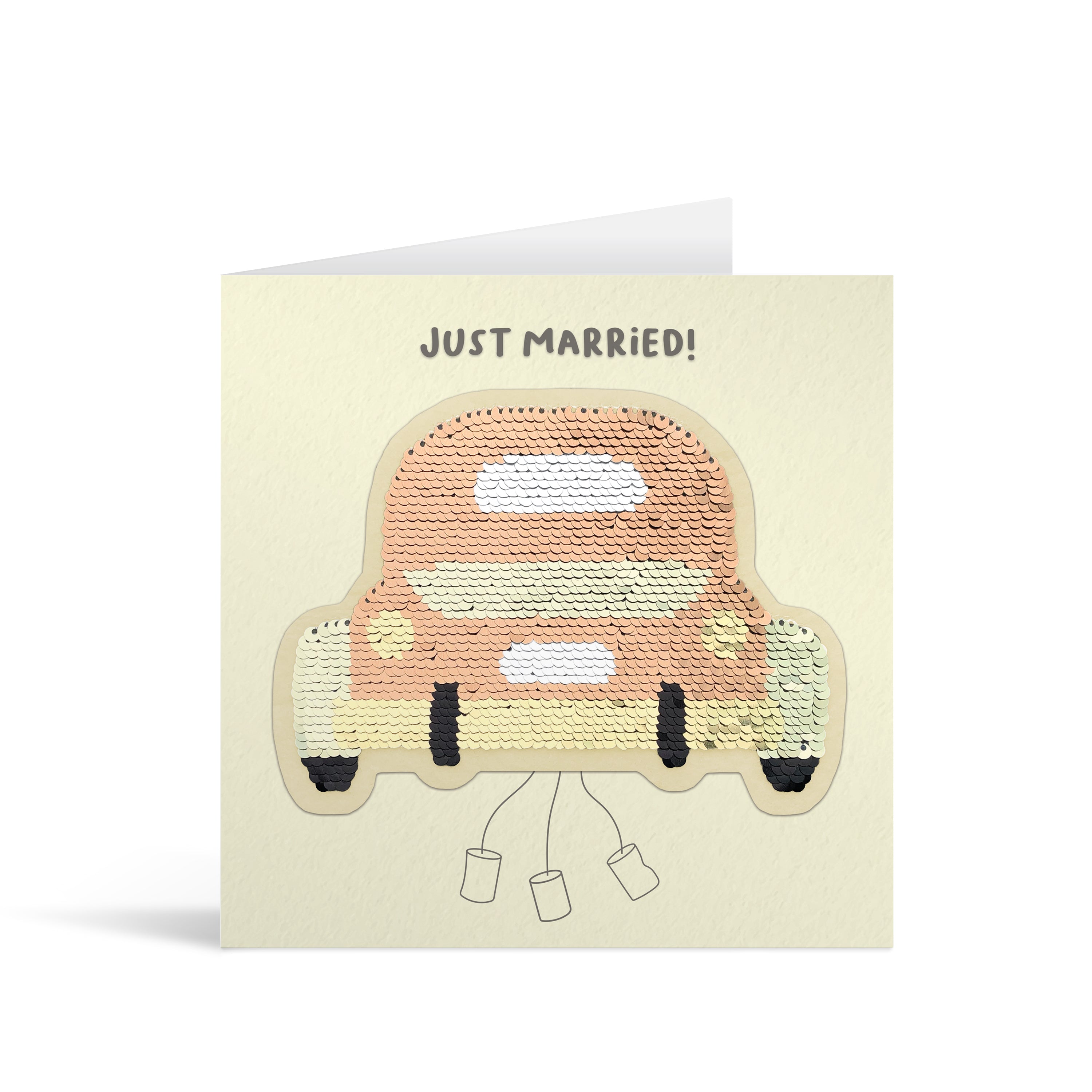 Wedding Car Reversible Sequin Card – Pynk Cards